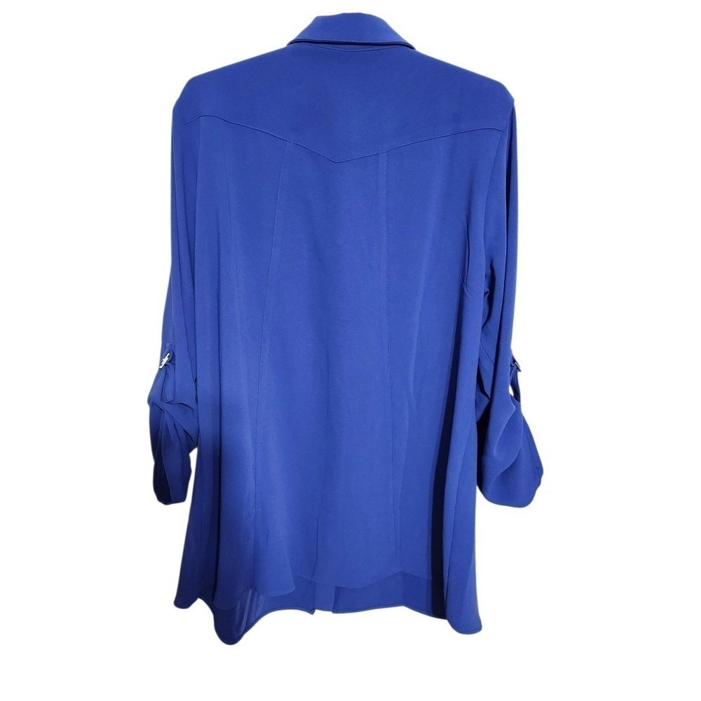 Soft Surroundings Blue Polyester Button Front Rol… - image 8